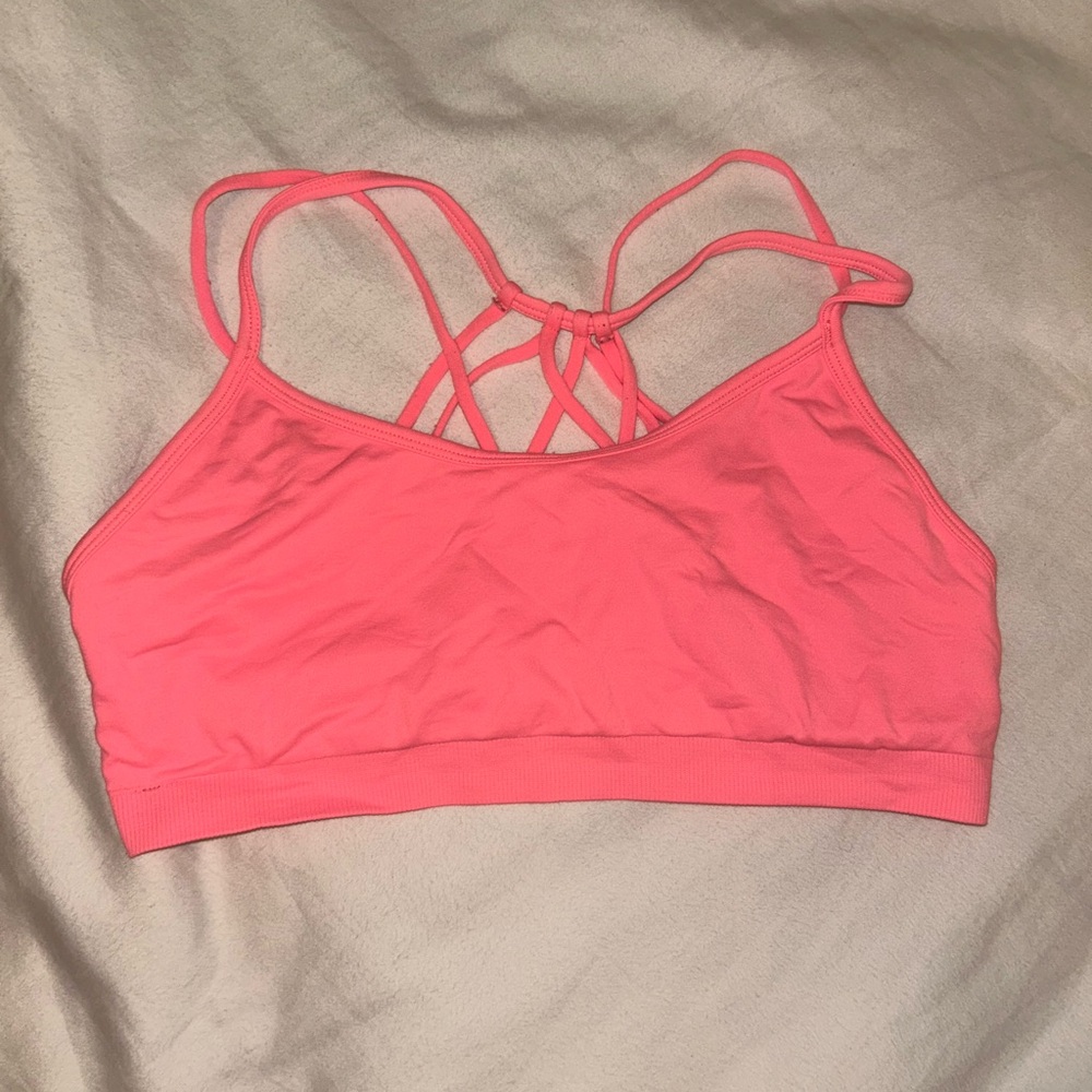 Fabletics Pink Strappy Sports Bra